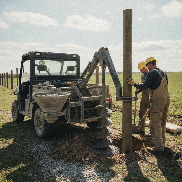 Concreting a Fence Post