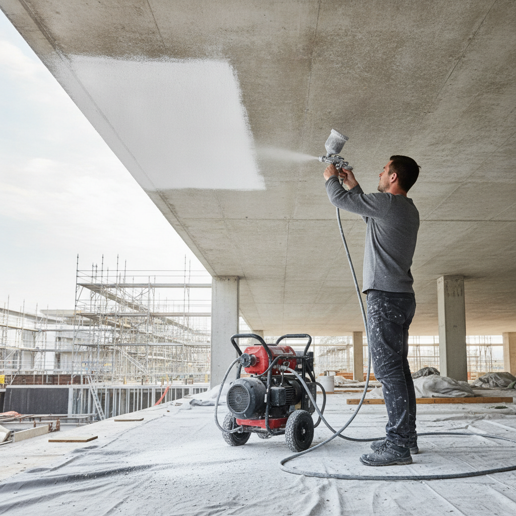 Painting Ceiling with Paint Sprayer