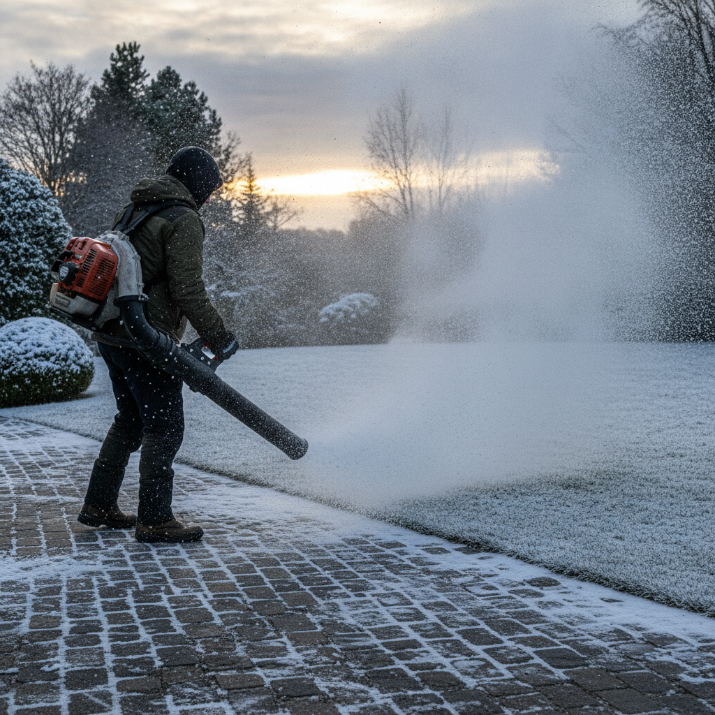 Removing Snow With a Leaf Blower