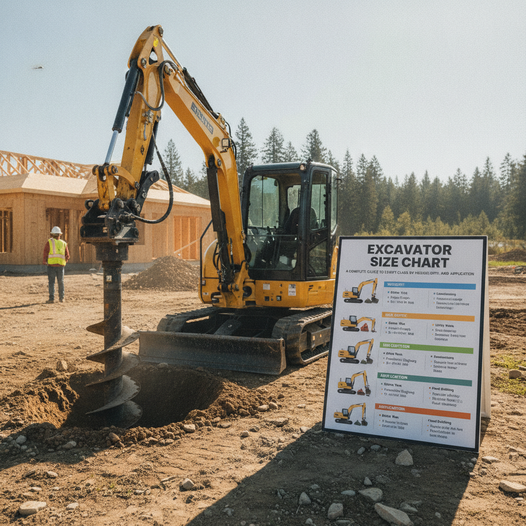 Excavator Size Chart — A Complete Guide to Every Class by Weight, Dig Depth, and Application
