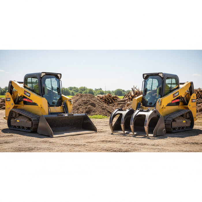 Grapple vs. Bucket for Skid Steers: Which Attachment is Right?