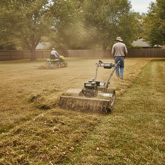 How Does a Power Rake Work and How Does It Compare to a Dethatcher?