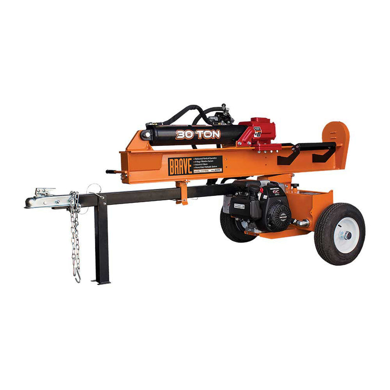 30-Ton Horizontal/Vertical Log Splitter for Wood Processing | 60,000 lbs Force | Honda GC190 Engine | Brave