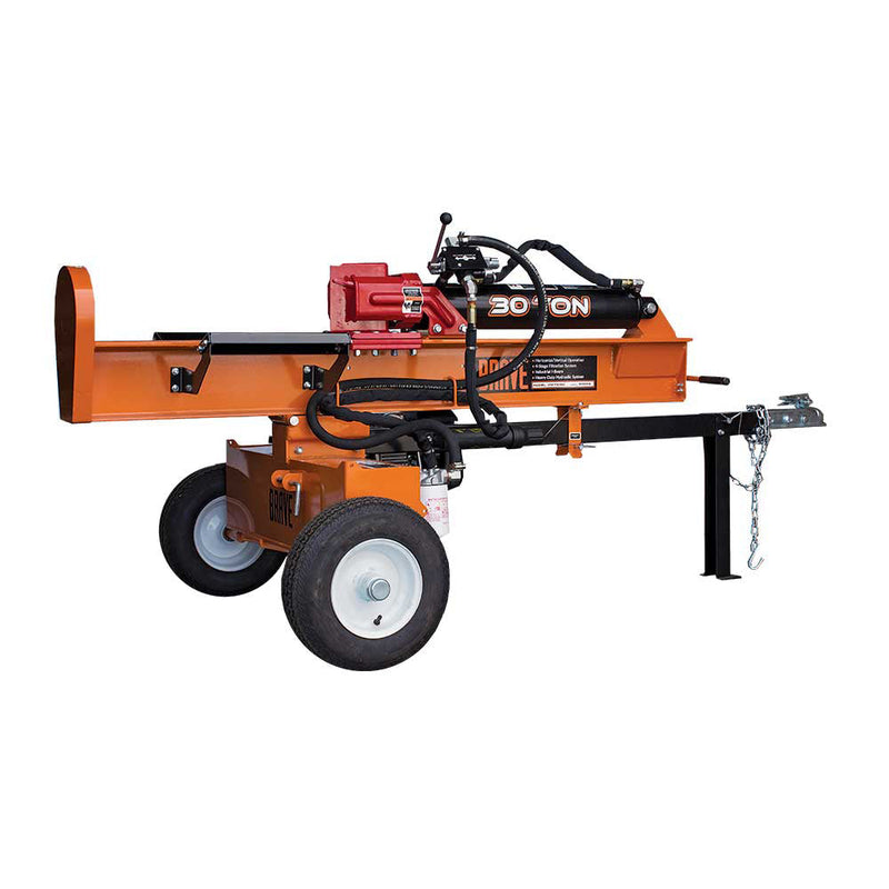 30-Ton Horizontal/Vertical Log Splitter for Wood Processing | 60,000 lbs Force | Honda GC190 Engine | Brave