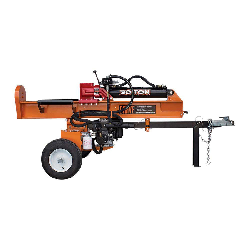 30-Ton Horizontal/Vertical Log Splitter for Wood Processing | 60,000 lbs Force | Honda GC190 Engine | Brave