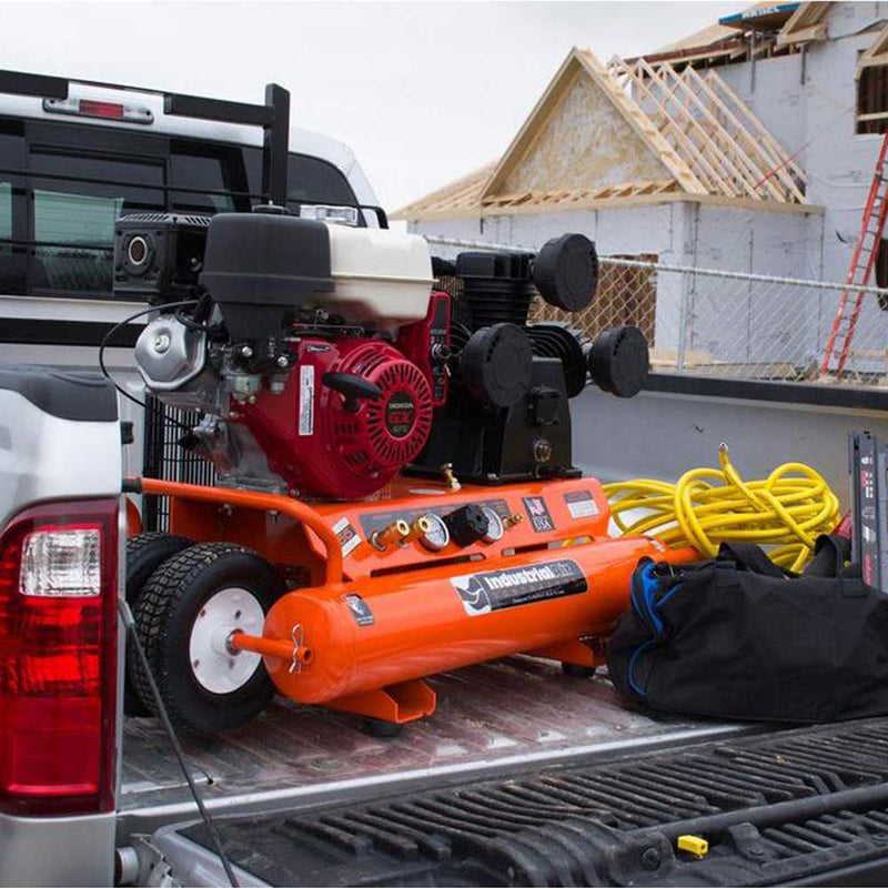 9-Gallon Gas Powered Air Compressor | Wheelbarrow Style | 20.6 CFM @ 90 PSI | Honda GX270 Engine | Industrial Air
