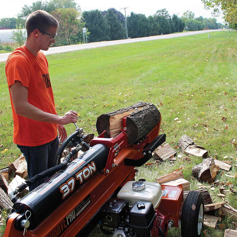 37-Ton Horizontal/Vertical Log Splitter for Commercial Use | 74,000 lbs Force | Honda GX270 Engine | Brave