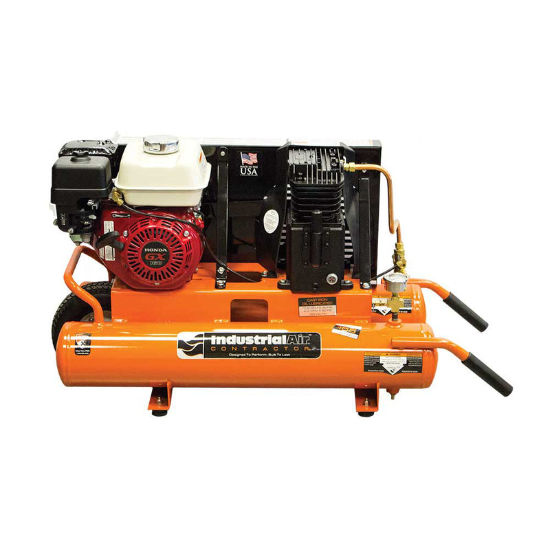 8-Gallon Gas Air Compressor | Wheelbarrow Style | 9.9 CFM @ 90 PSI | Honda GX160 Engine | Industrial Air