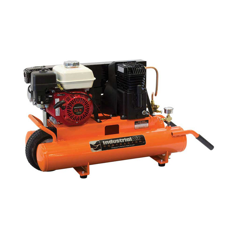 8-Gallon Gas Air Compressor | Wheelbarrow Style | 9.9 CFM @ 90 PSI | Honda GX160 Engine | Industrial Air