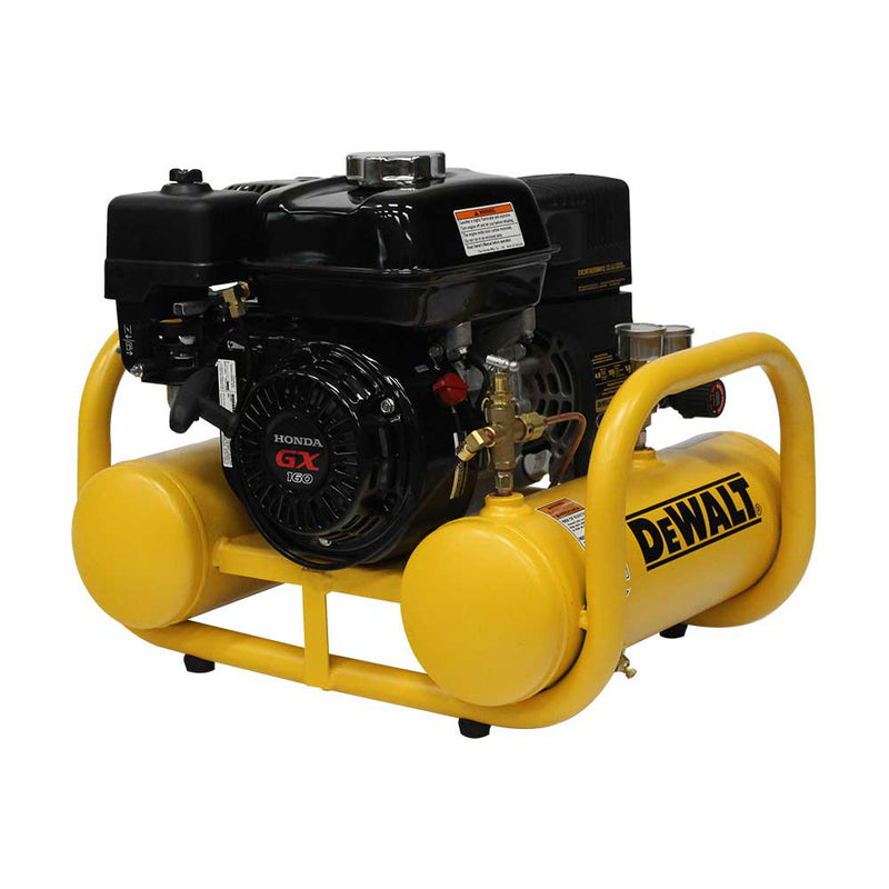 4-Gallon Gas Pontoon Air Compressor for Job Sites | 5.0 CFM @ 90 PSI | Honda GX160 Engine | DEWALT
