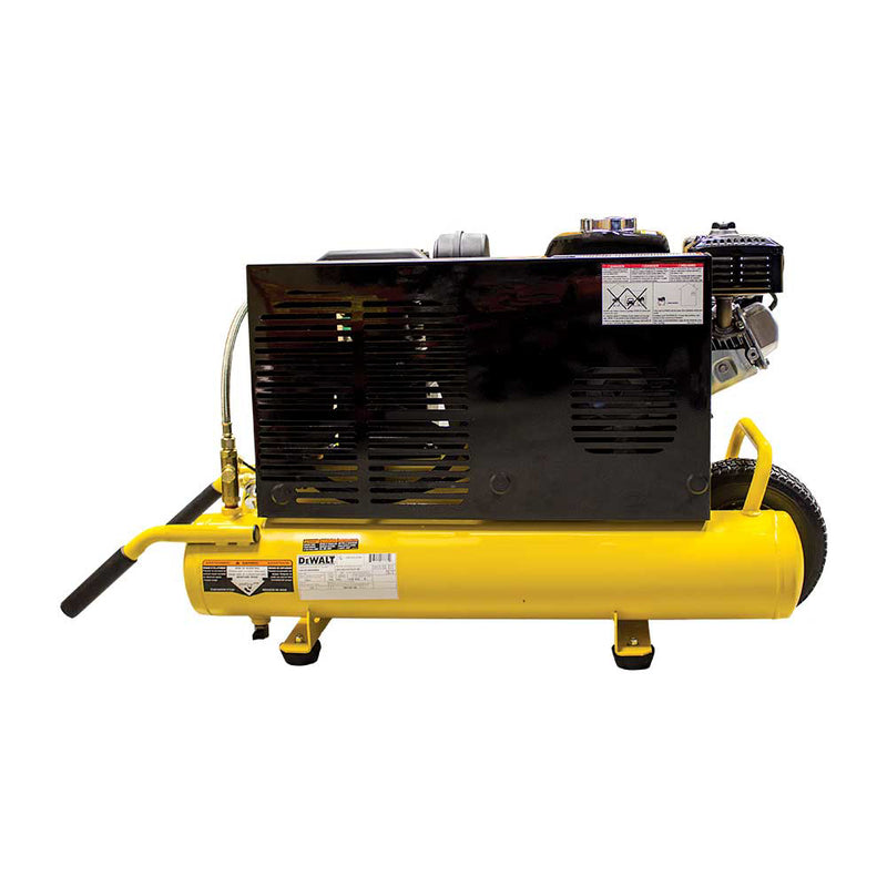 8-Gallon Air Compressor for Construction Sites | Honda GX160 Engine | 9.9 CFM at 90 PSI | Wheelbarrow Style | DEWALT