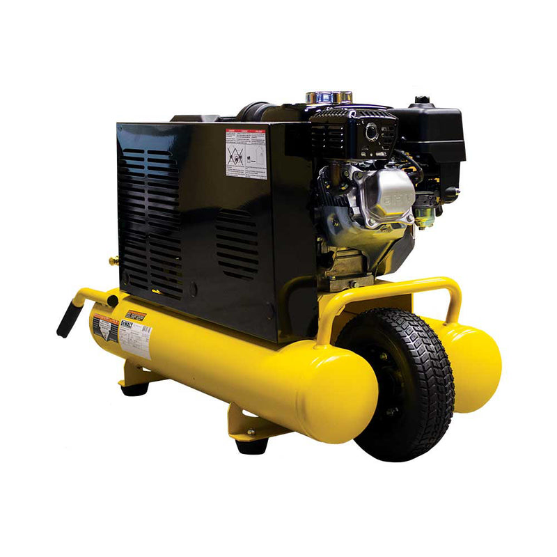 8-Gallon Air Compressor for Construction Sites | Honda GX160 Engine | 9.9 CFM at 90 PSI | Wheelbarrow Style | DEWALT