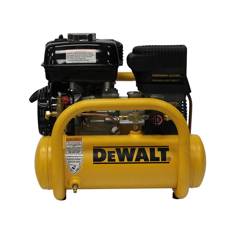4-Gallon Gas Pontoon Air Compressor for Job Sites | 5.0 CFM @ 90 PSI | Honda GX160 Engine | DEWALT