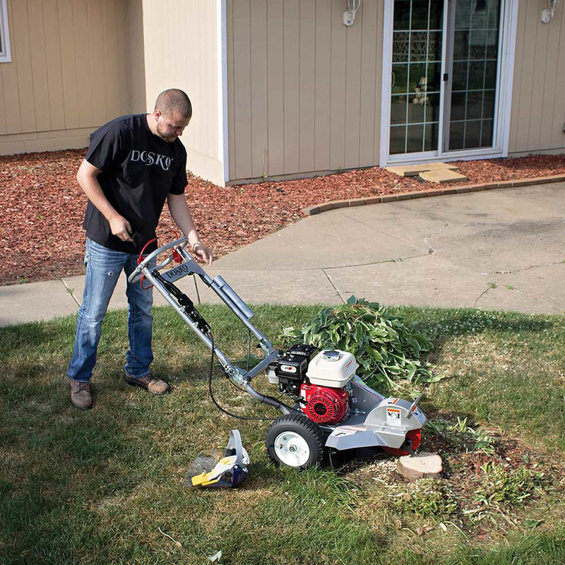Walk Behind Mini Stump Grinder | 12" Capacity | 6 HP Honda GX200 | 150 lb Portable | Dosko