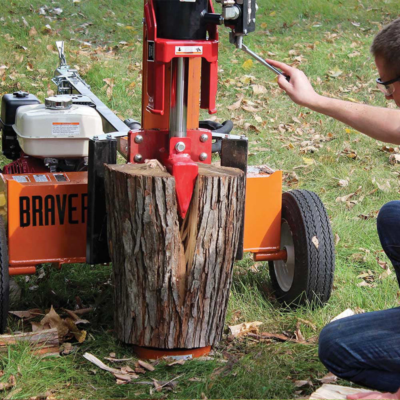 37-Ton Horizontal/Vertical Log Splitter for Commercial Use | 74,000 lbs Force | Honda GX270 Engine | Brave