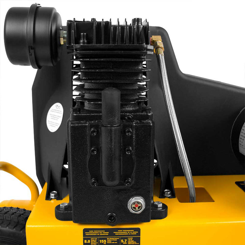 8-Gallon Air Compressor for Construction Equipment | Wheelbarrow Style | 5.7 CFM @ 90 PSI | 1.9 HP Motor | DEWALT