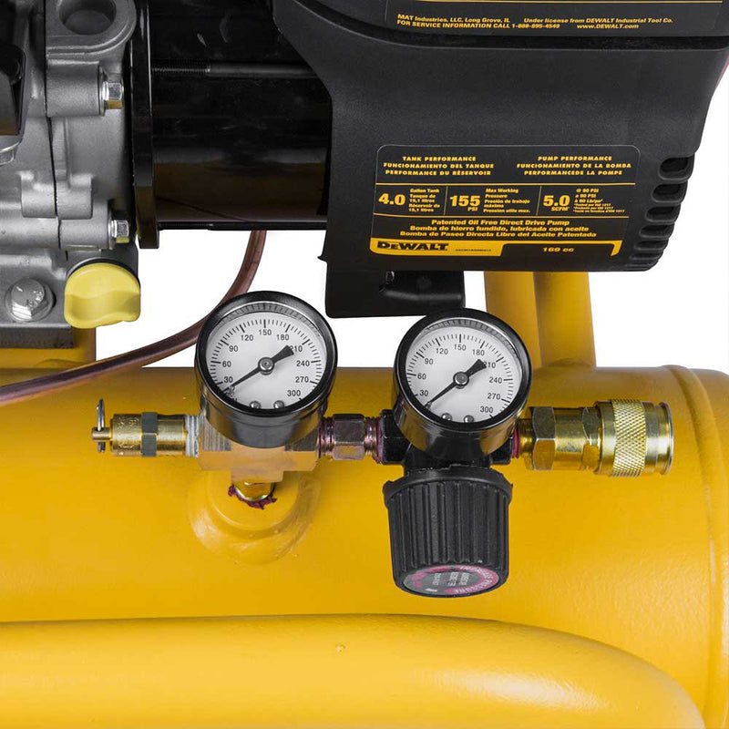 4-Gallon Gas Pontoon Air Compressor for Job Sites | 5.0 CFM @ 90 PSI | Honda GX160 Engine | DEWALT
