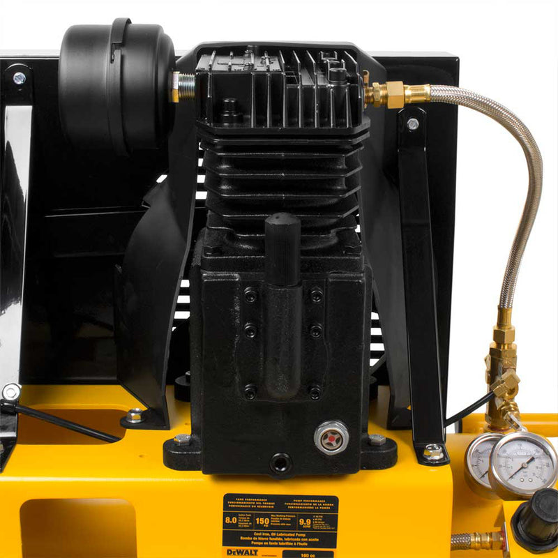 8-Gallon Air Compressor for Construction Sites | Honda GX160 Engine | 9.9 CFM at 90 PSI | Wheelbarrow Style | DEWALT