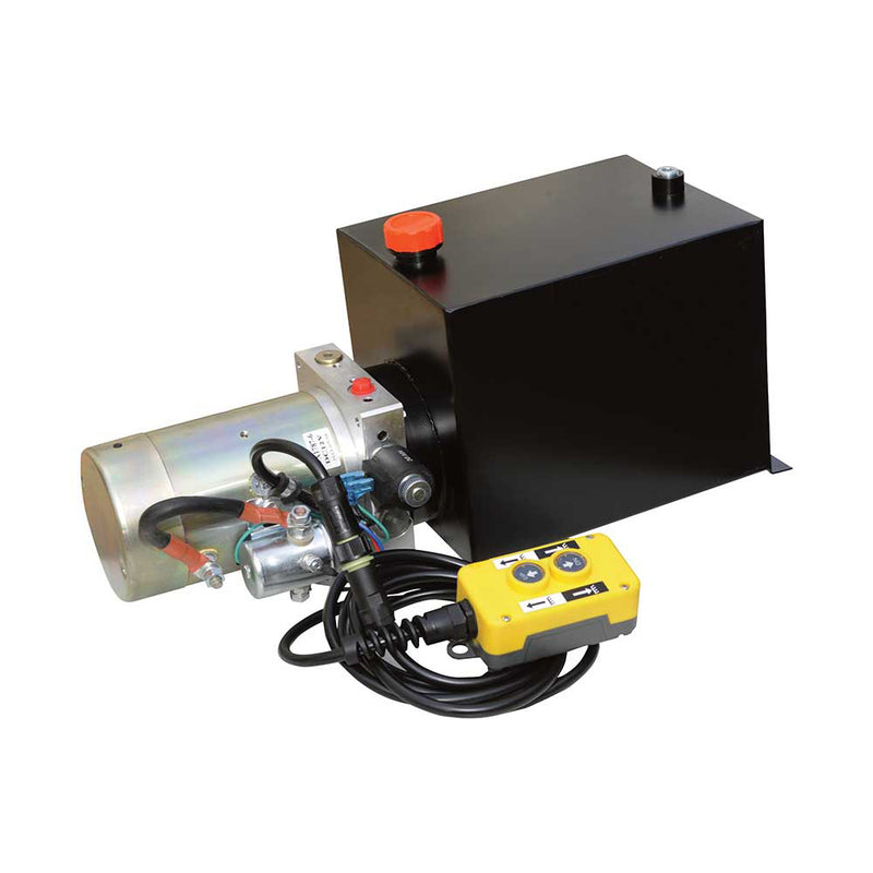 Dual Cylinder Hydraulic Power Unit for Dump Trailer | 5.3-Gal Reservoir | 12 Volt | 2 HP Motor | NorTrac