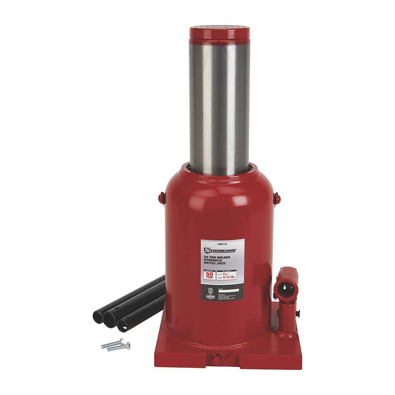 Hydraulic Bottle Jack for Heavy Equipment | 50-Ton Capacity | Welded Base | ASME PALD 2009 | Strongway