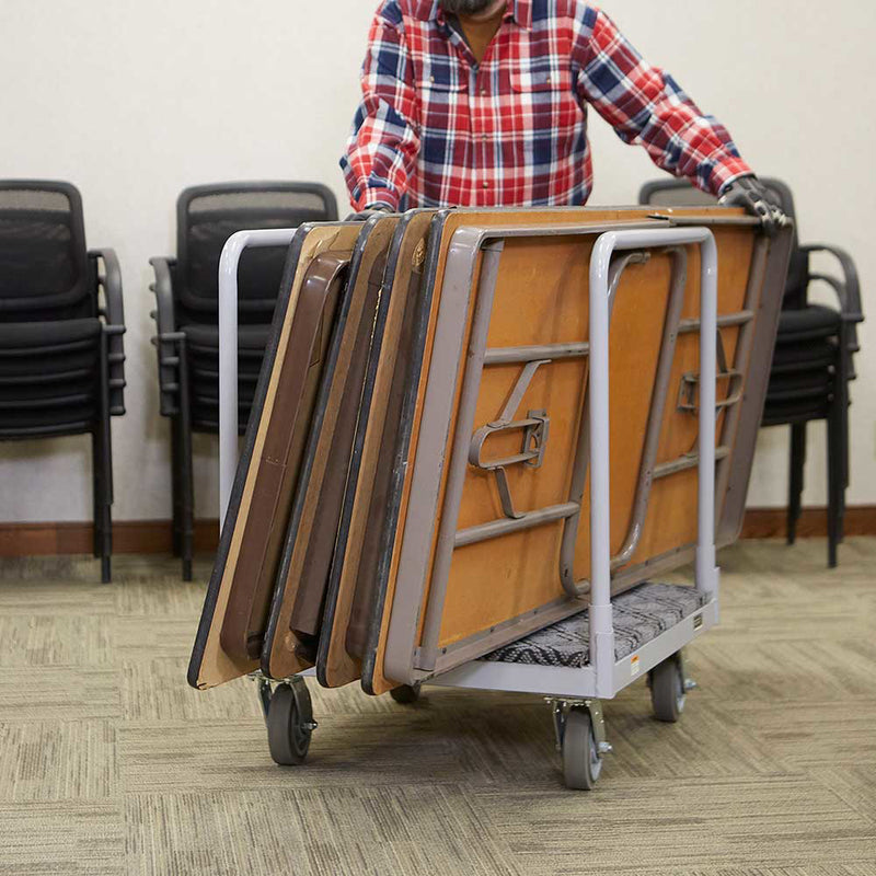 4-Wheel Cart for Material Handling | 1600-Lb Capacity | Carpeted Deck | Steel Construction | Strongway