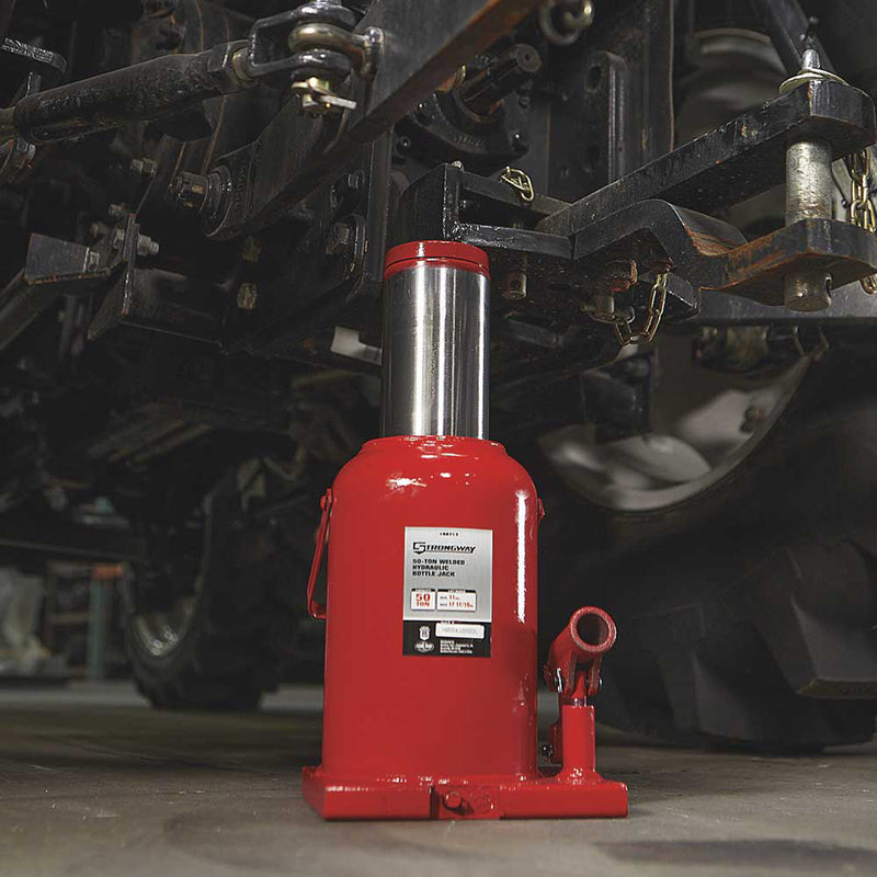 Hydraulic Bottle Jack for Heavy Equipment | 50-Ton Capacity | Welded Base | ASME PALD 2009 | Strongway