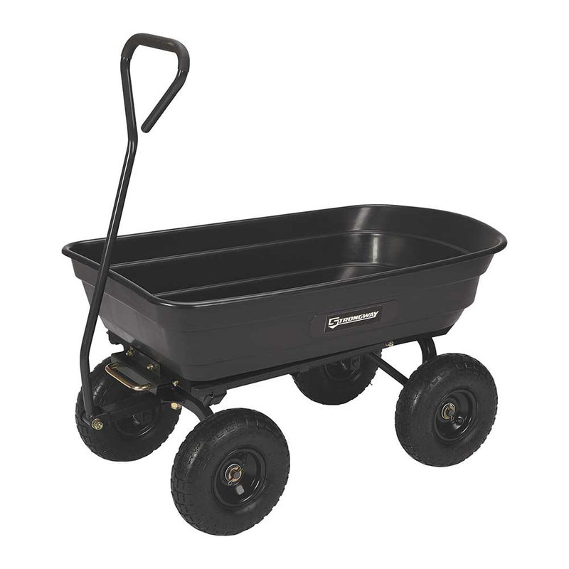 Garden Wagon | Dump Cart | 600 Lb Capacity | 38" Length | 10" Pneumatic Tires | Strongway