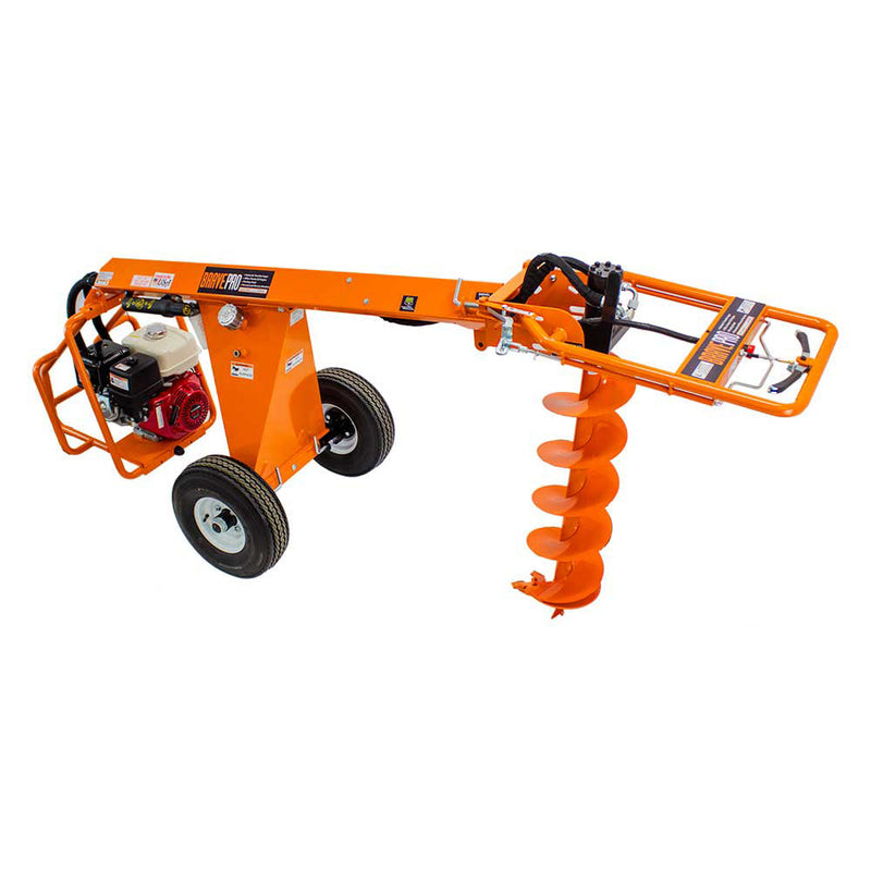BravePro Towable Earth Auger for Outdoor Equipment | 6-18" Diameter | Up to 48" Deep | Honda GX390 | Brave