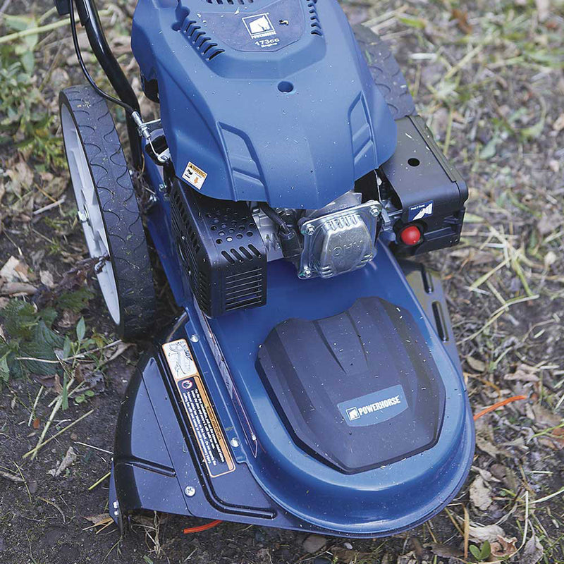 High Wheel Trimmer | Walk Behind Design | 173cc Engine | 4-Cycle Power | Powerhorse