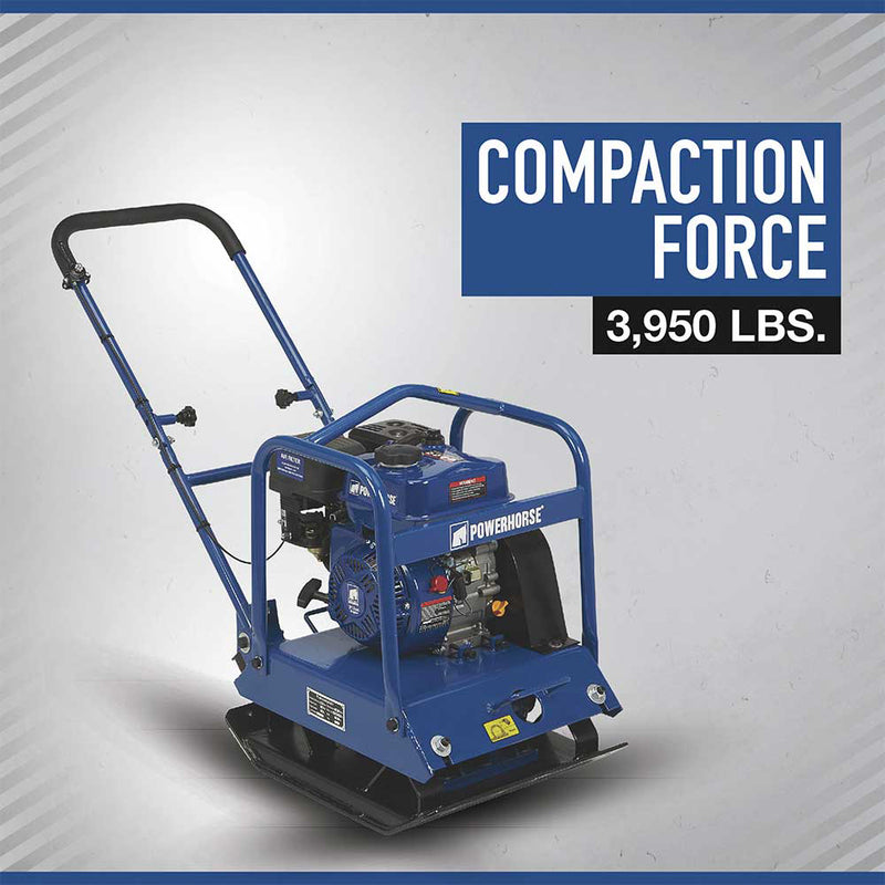 Plate Compactor | Single-Direction | 212cc Engine | 21.5" x 17.7" Plate | Powerhorse