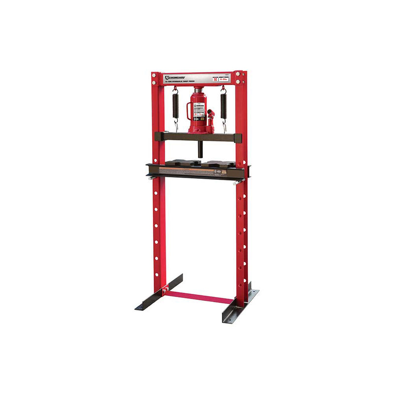 12-Ton Hydraulic Shop Press for Shop Use | H-Frame Design | High-Grade Steel | Strongway