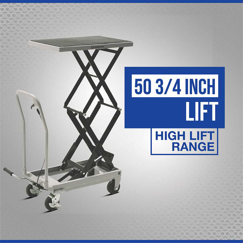 2-Speed Hydraulic Lift Table Cart | 500 lb Capacity | 50-3/4" Lift Height | Strongway
