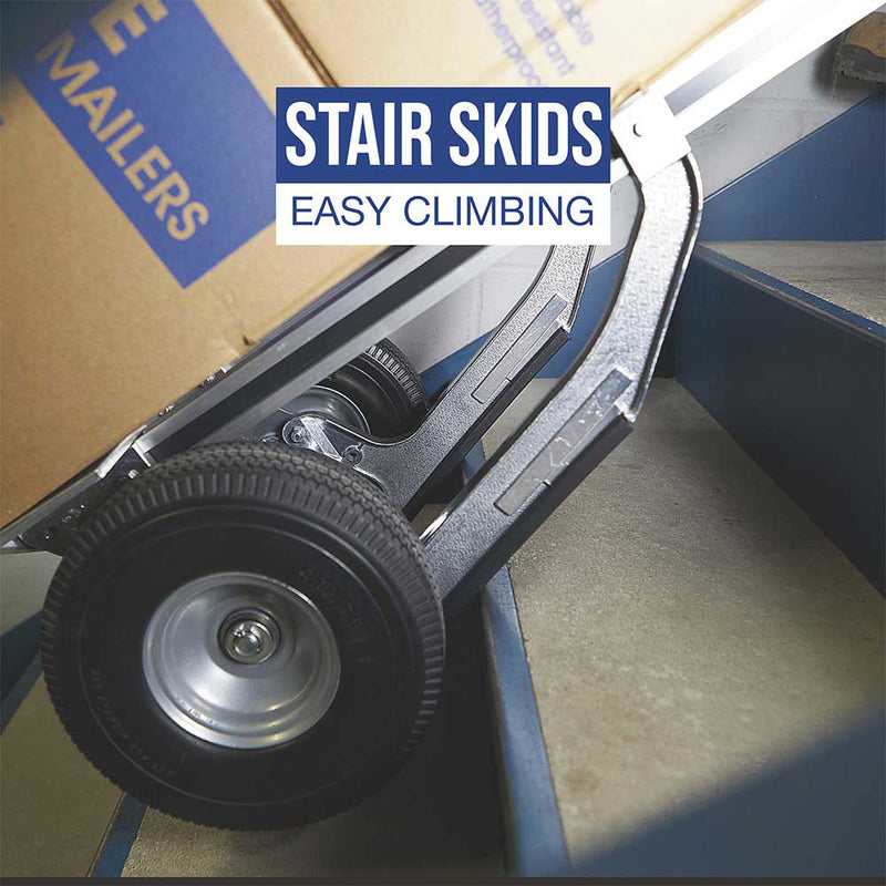 Aluminum Hand Truck with Stair Skid | 660-Lb Capacity | Professional Grade | Lightweight Construction | Strongway