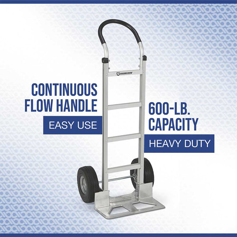 Aluminum Hand Truck for Material Handling | 600-Lb Capacity | Lightweight Construction | Strongway