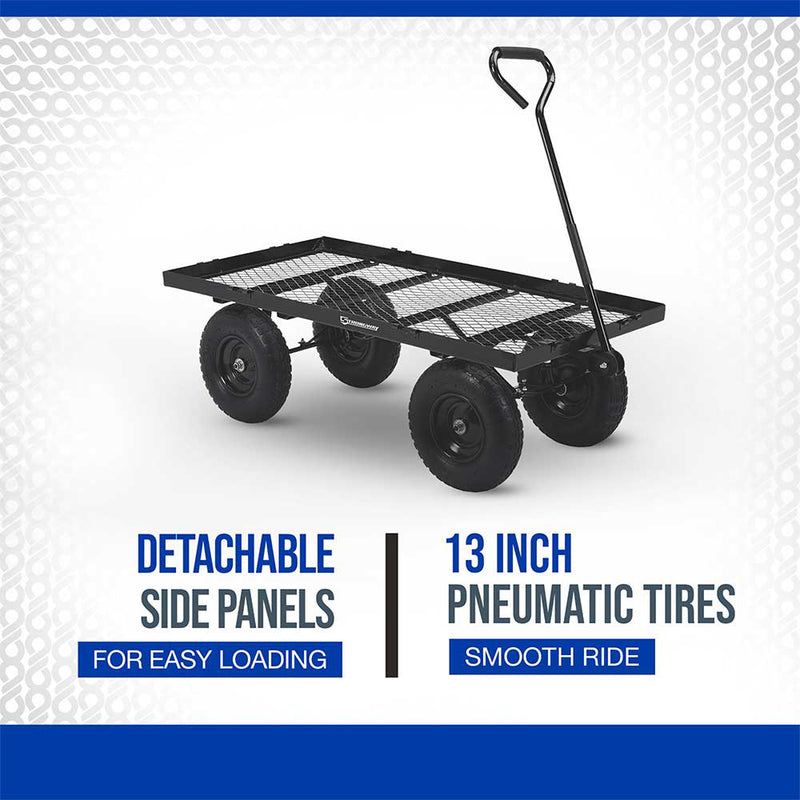 Steel Garden Wagon | Yard Cart | 1,400 Lb Capacity | 50" x 24" x 27" | Heavy Duty Steel | Strongway