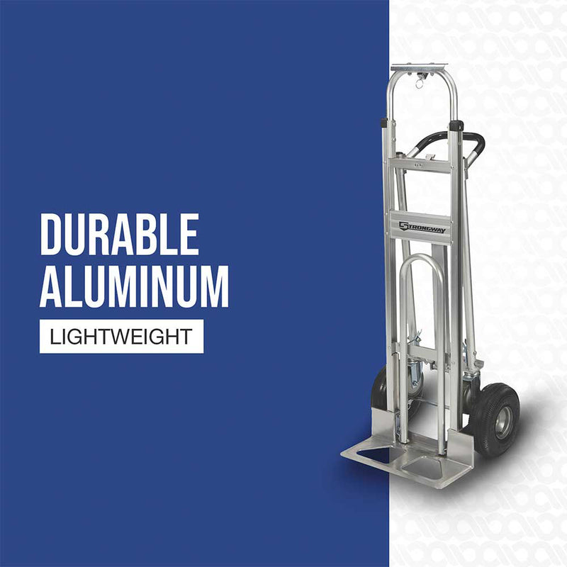 3-in-1 Aluminum Hand Truck for Material Handling | 550-770 Lb Capacity | Convertible Design | Lightweight Construction | Strongway