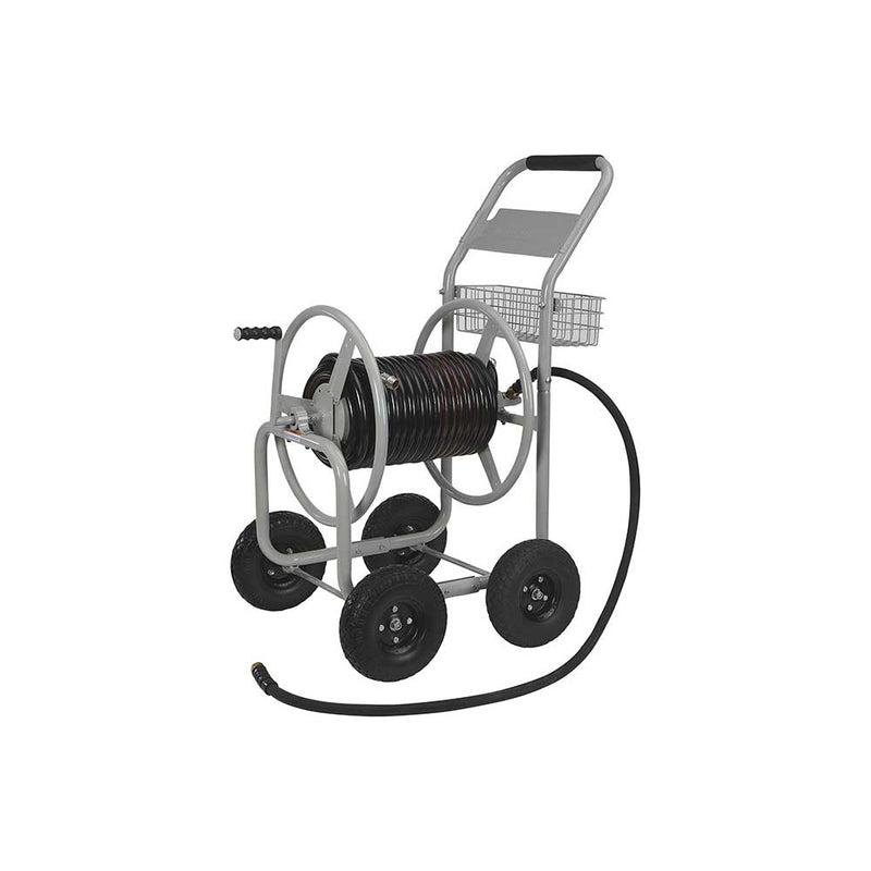 Garden Hose Reel Cart | 400 Ft Capacity | 5/8-Inch Hose | Tubular Steel Frame | Strongway