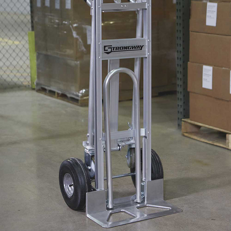 3-in-1 Aluminum Hand Truck for Material Handling | 550-770 Lb Capacity | Convertible Design | Lightweight Construction | Strongway