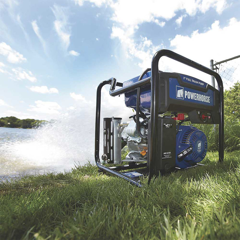 2 In. Trash Pump for Construction Applications | 183 GPM | 212cc OHV Engine | Extended Run | Powerhorse