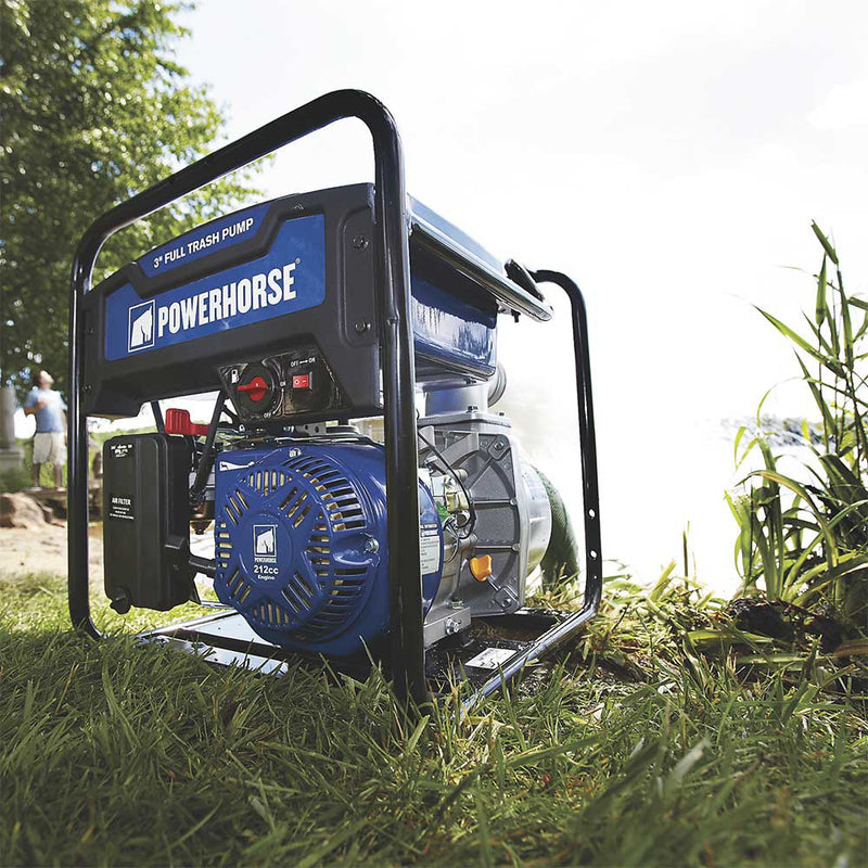 3 In. Trash Pump | Industrial Applications | 197 GPM | 212cc OHV Engine | Extended Run | Powerhorse