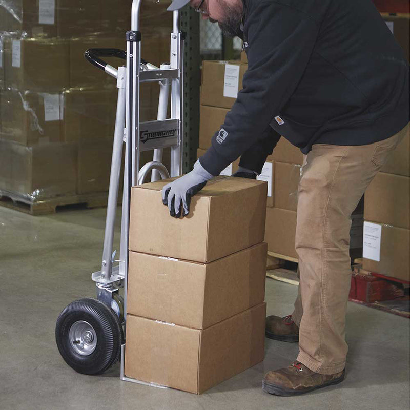 3-in-1 Aluminum Hand Truck for Material Handling | 550-770 Lb Capacity | Convertible Design | Lightweight Construction | Strongway