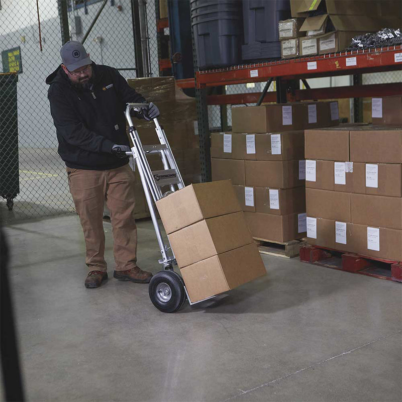 3-in-1 Aluminum Hand Truck for Material Handling | 550-770 Lb Capacity | Convertible Design | Lightweight Construction | Strongway