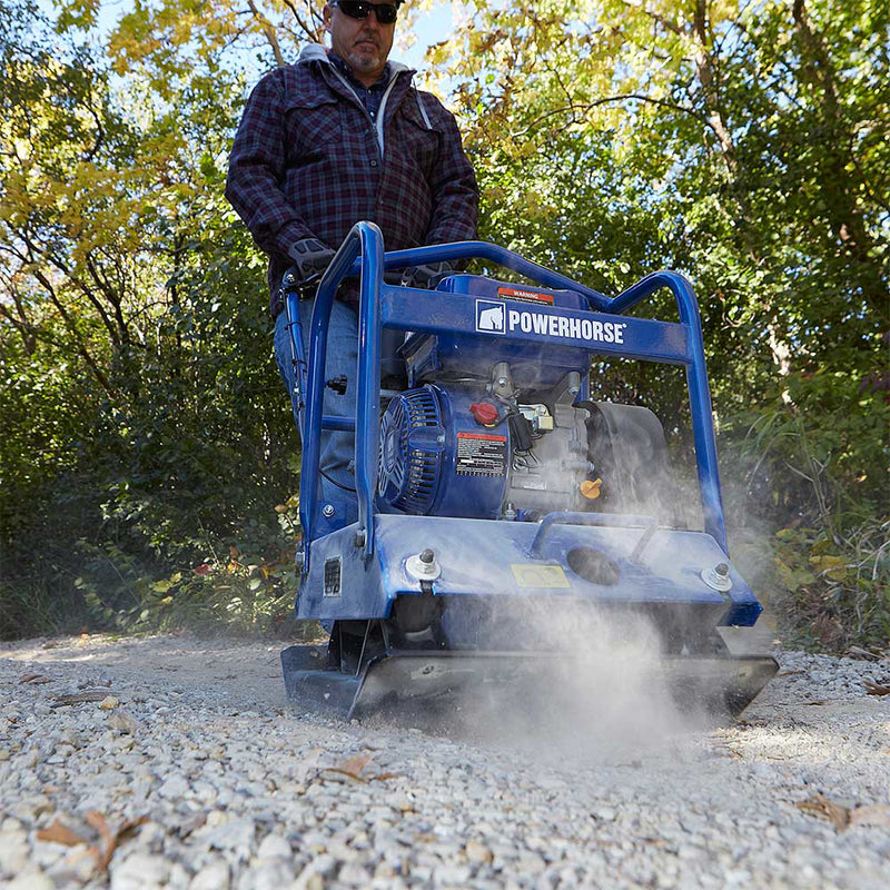 Plate Compactor | Single-Direction | 212cc Engine | 21.5" x 17.7" Plate | Powerhorse