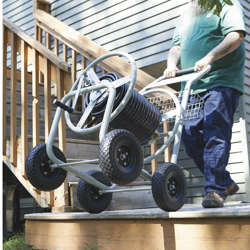 Garden Hose Reel Cart | 400 Ft Capacity | 5/8-Inch Hose | Tubular Steel Frame | Strongway