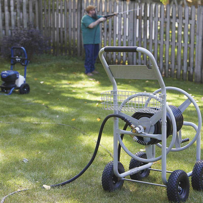 Garden Hose Reel Cart | 400 Ft Capacity | 5/8-Inch Hose | Tubular Steel Frame | Strongway