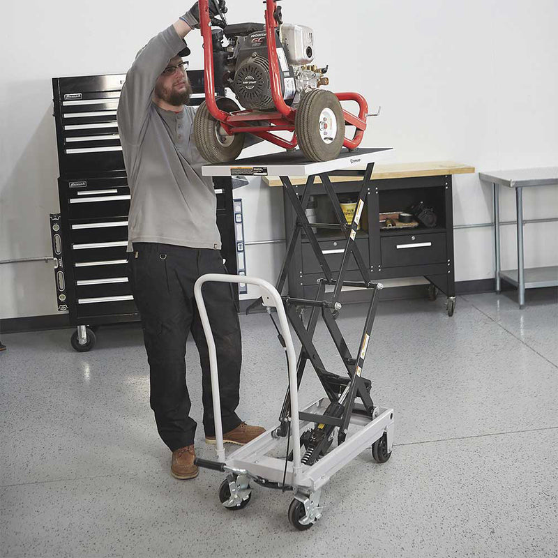 2-Speed Hydraulic Lift Table Cart | 500 lb Capacity | 50-3/4" Lift Height | Strongway