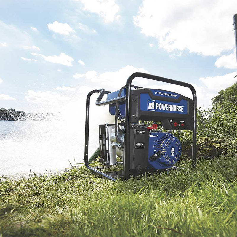 3 In. Trash Pump | Industrial Applications | 197 GPM | 212cc OHV Engine | Extended Run | Powerhorse