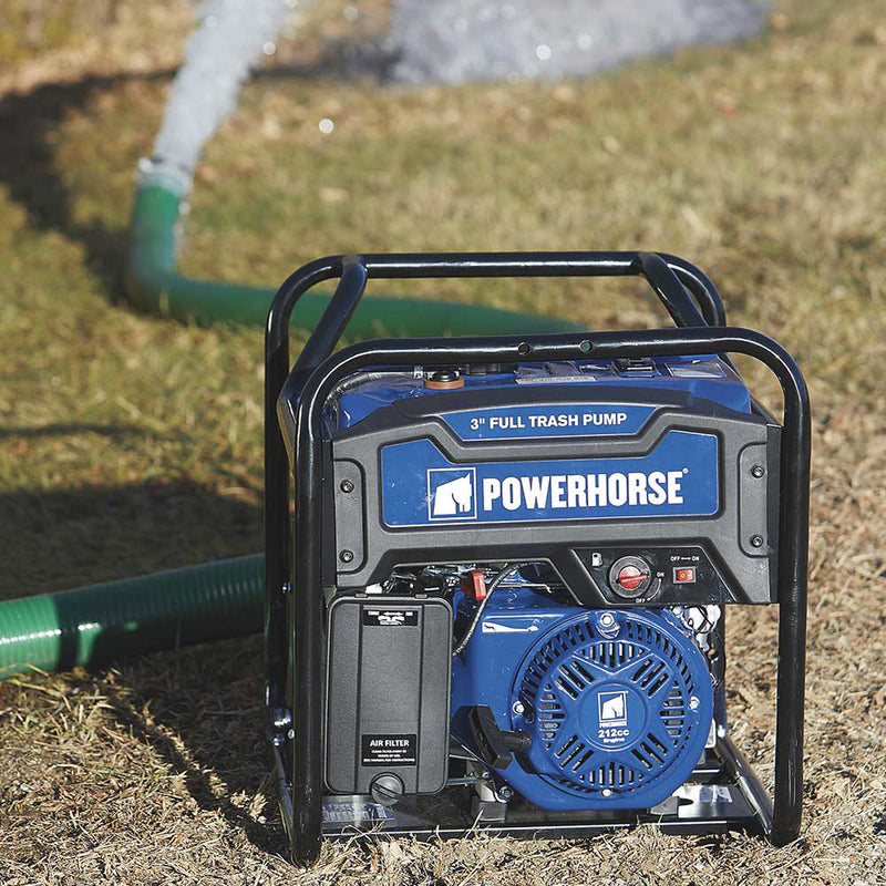 3 In. Trash Pump | Industrial Applications | 197 GPM | 212cc OHV Engine | Extended Run | Powerhorse