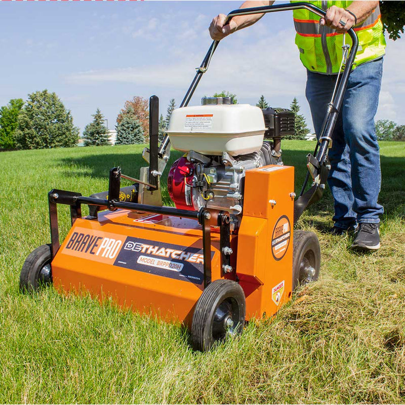 Power Rake Dethatcher for Walk-Behind | 20" Width | Honda GX160 | Brave
