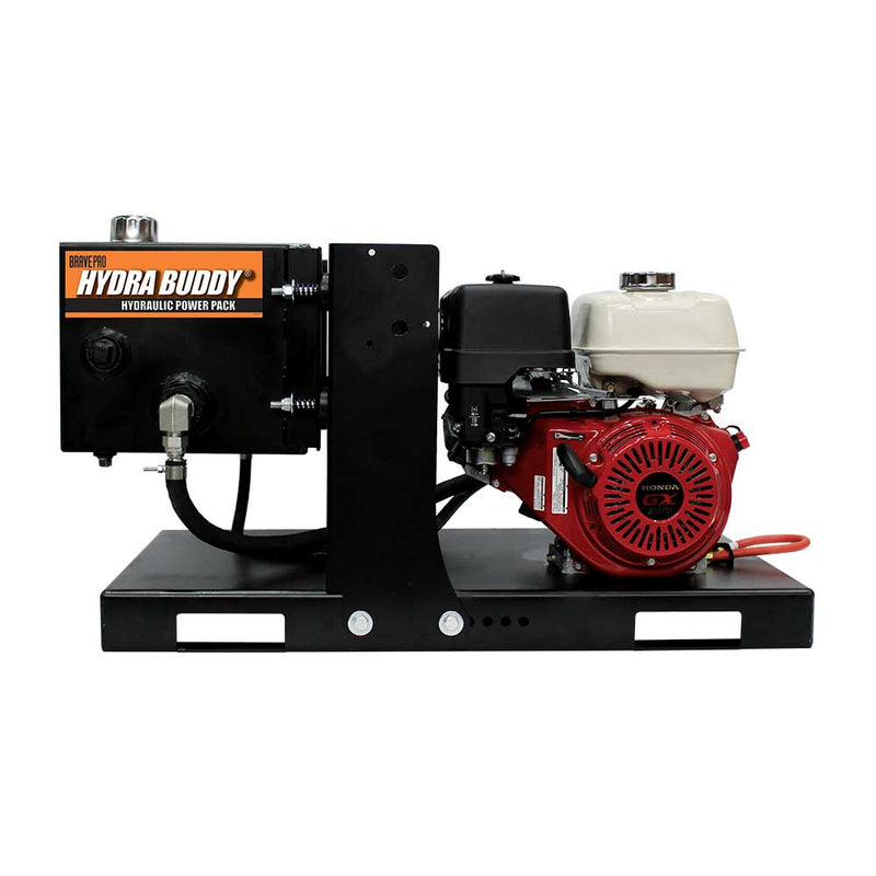 BravePro Hydra Buddy Electric Start Skid-Mount Hydraulic Power Pack for Skid Steer | 7 GPM | 2000 PSI | Brave